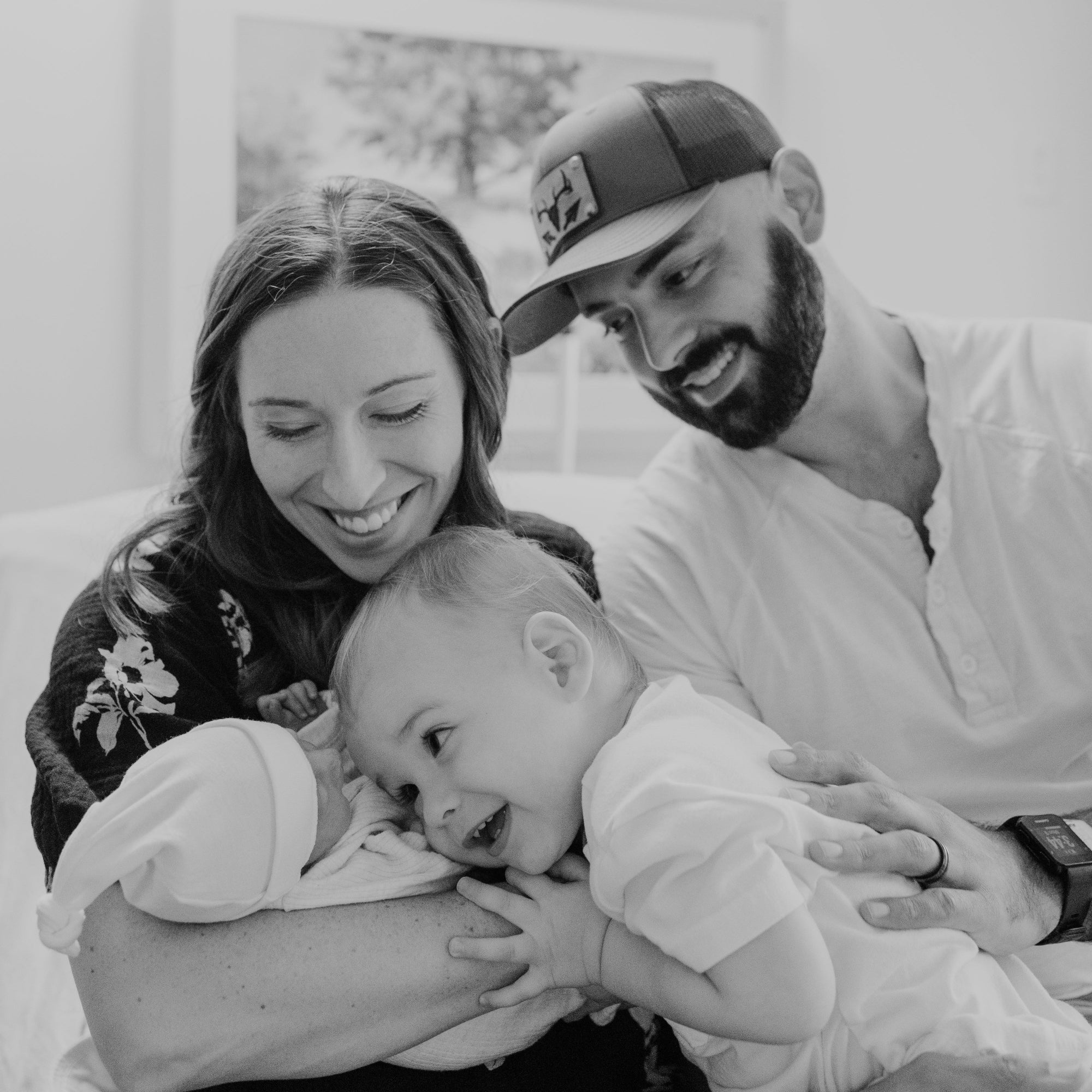 Black and white photo of the Taylor's.