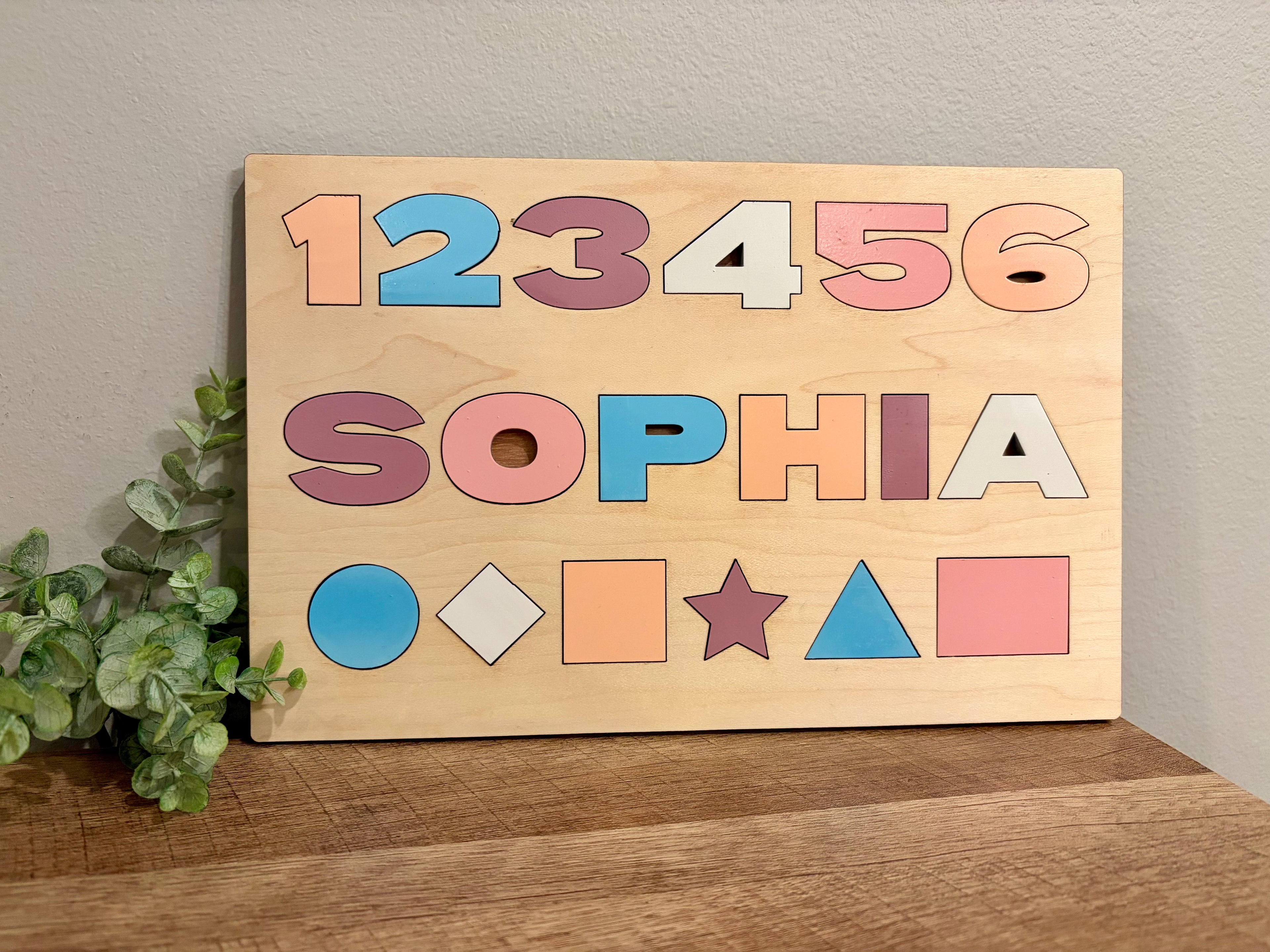 Numbers, Name, and Shapes Puzzle