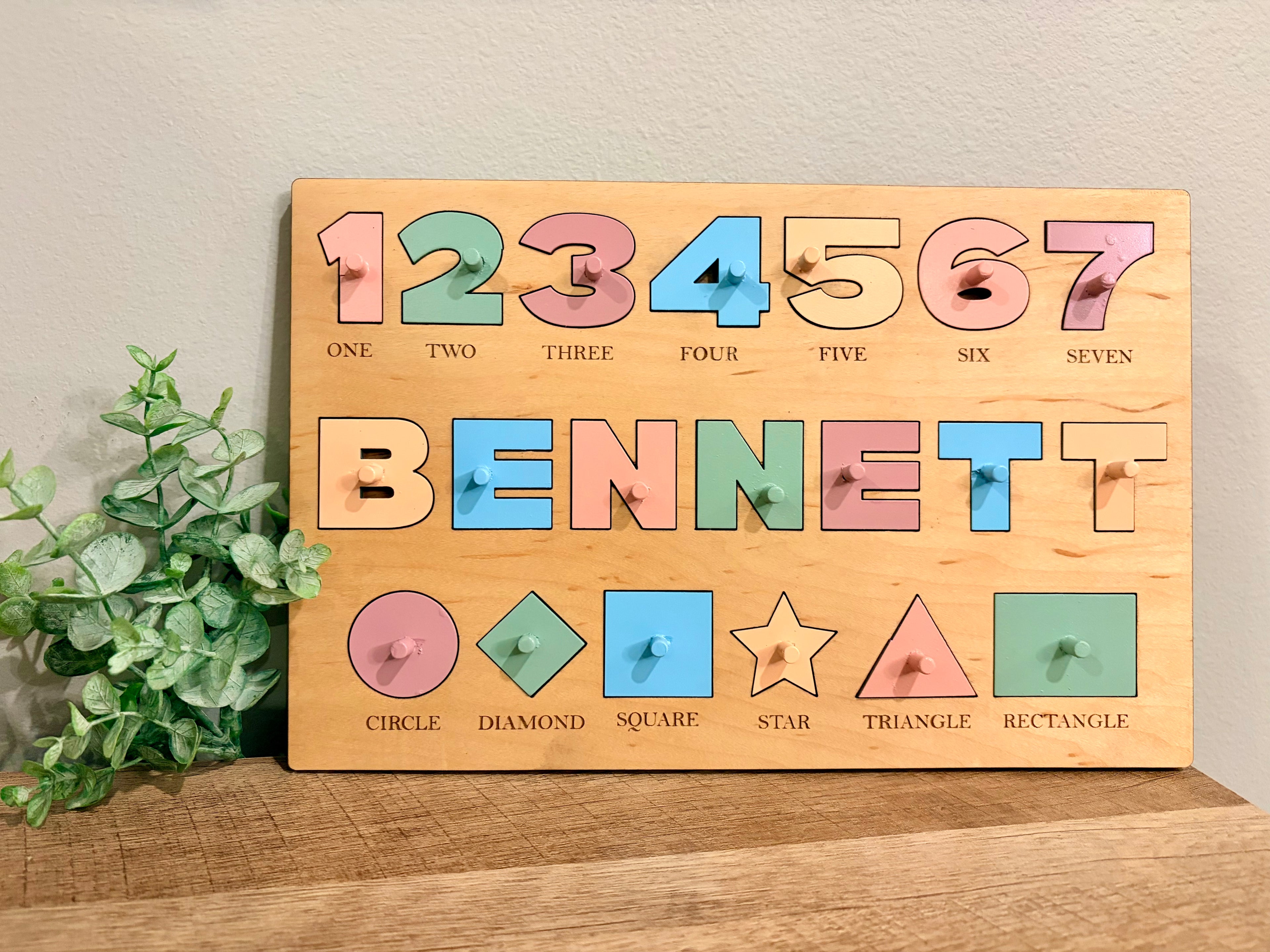 Numbers, Name, and Shapes Puzzle