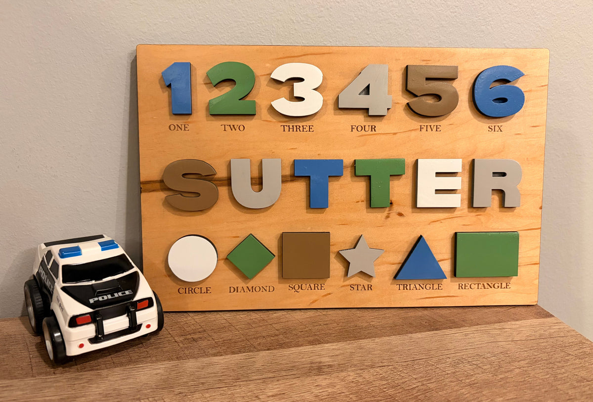 Numbers, Name, and Shapes Puzzle