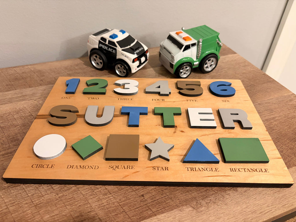 Numbers, Name, and Shapes Puzzle