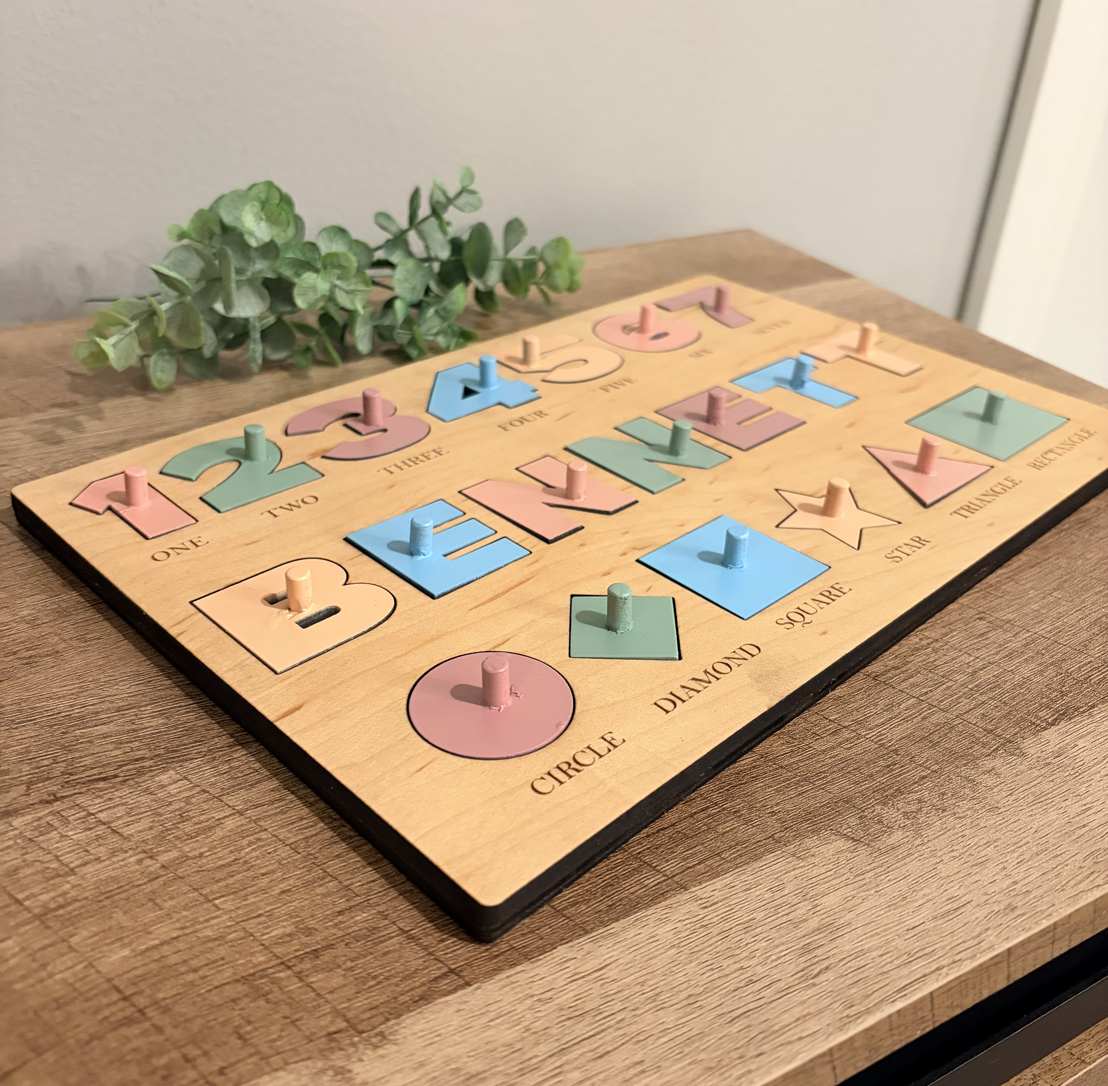 Numbers, Name, and Shapes Puzzle